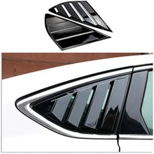 2pc Shiny Black Rear Quarter Panel Window Side Louvers Vent Fit for Fusion Monde