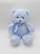 Aurora Baby Plush Light Blue Teddy Bear Stuffed Animal Toy Polka Dot Bow 13"