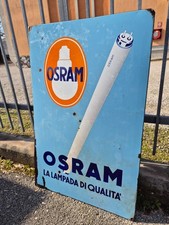 Rara targa pubblicitaria smaltata Osram originale anni 60