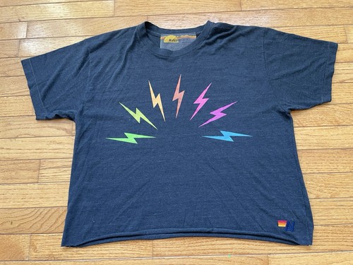 Aviator Nation Sunset Bolt Boyfriend T-Shirt Größe XL