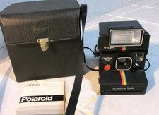 Vintage Polaroid One Step Plus Camera w/ Q Light Flash  Manual  Case WORKS 