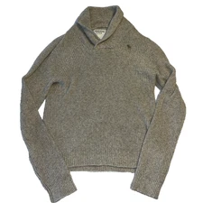 Abercrombie And Fitch Beige Cotton Shawl Collar Sweater XL