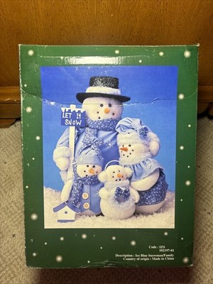Blue Snowmen Family Let It Snow