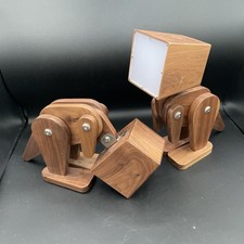 Wooden Dinosaur Table Lamps - Set of 2 Posable Lights - No cords - Not tested