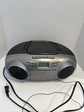 Insignia AM/FM Radio Portable CD Boombox with Bluetooth Stereo MP3 Silver
