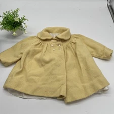 Vintage Kute Kiddies Yellow Toddler Girls Coat Union Made AS IS READ