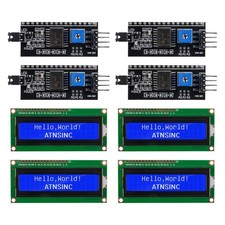 4-Pack 16x2 LCD Display Module I2C Blue Backlight for Arduino DIY IoT Projects