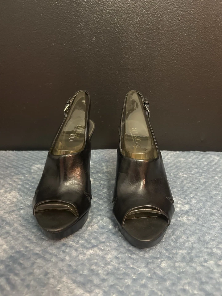 Zapatos de tacón alto Ana para mujer talla 8 todo negro charol Foto 3 de 4