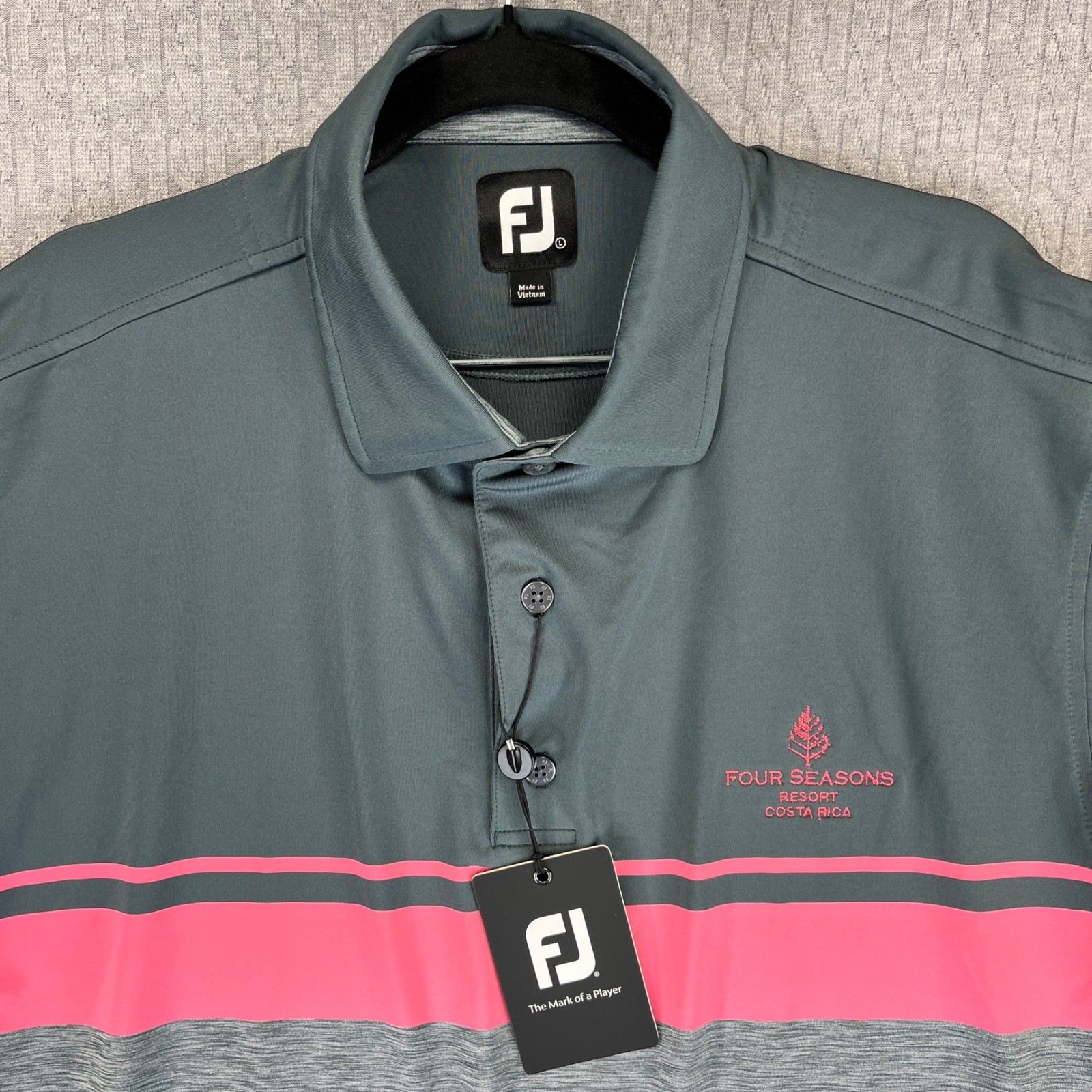 FootJoy Golf Polo performance Dress Shirt Men L new with tags Four Seasons sport