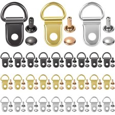 HINZIC 30 Sets Shoe Boot Lace Hooks Silver Black Gold Silver, Black,