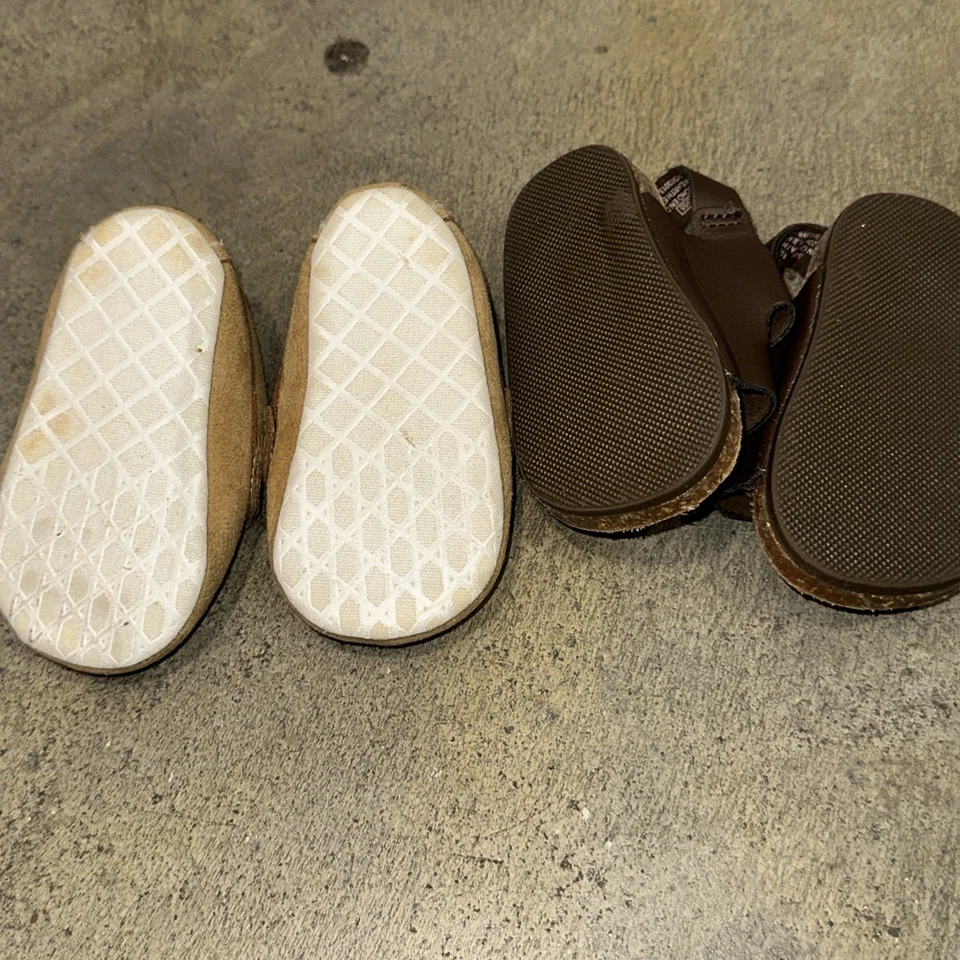 Лот Baby мальчика обуви размер 2, 3-6 месяцев старый темно-синий Baby Gap туфли тапочки Penny мокасины - Изображение 3 из 4