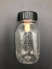Vintage 4 oz Evenflo Glass Baby Bottle Black Lid  Cap Nipple Made in USA