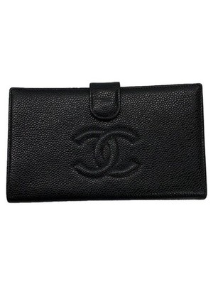 Long Wallet Leather BLK Ladies' Used