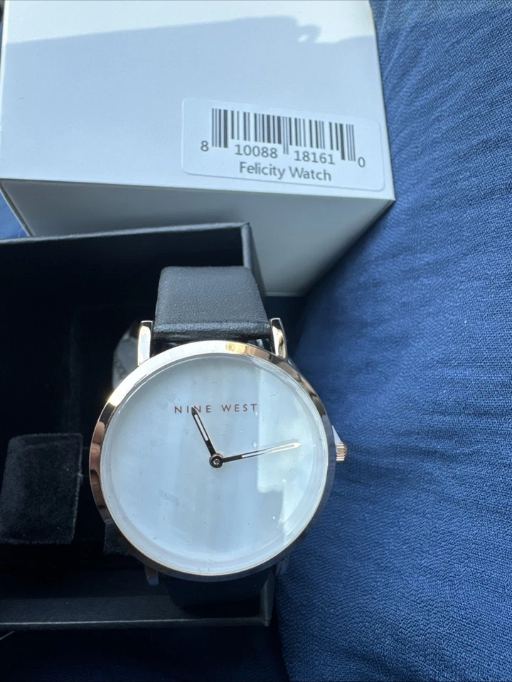 Nine West Wrist Watch: Black Band, Rose Gold Bezel White Face Automatic Japanese - Image 3 of 3