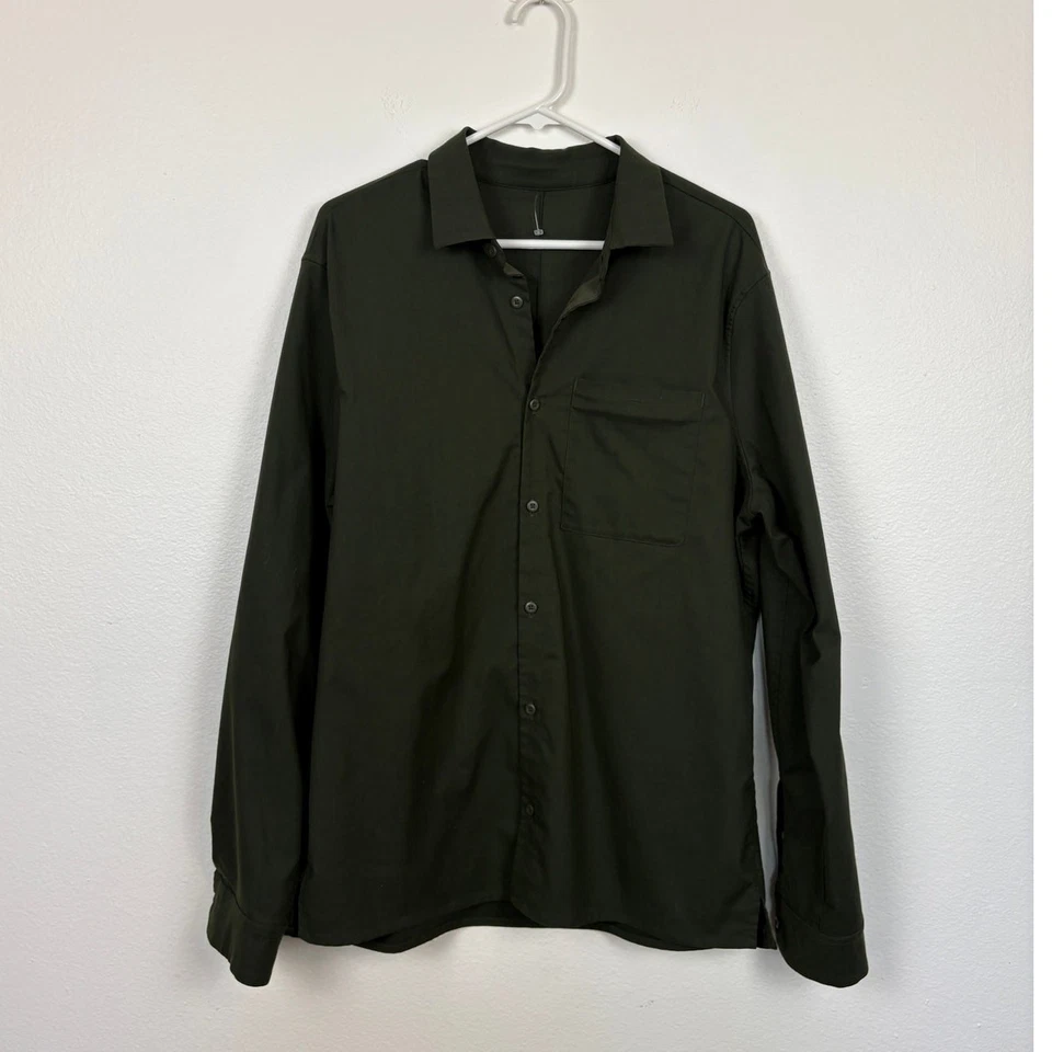 Lululemon Commission 长袖衬衫口袋纽扣牛津棉混纺 XL — 第 2/4 张图片