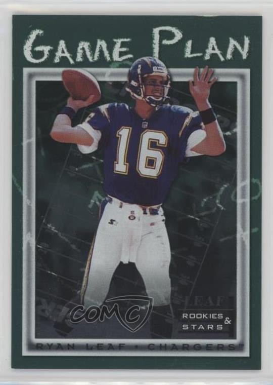 1998 Leaf Rookies & Stars Game Plan 2095/5000 Ryan Leaf #1 RC 9b4