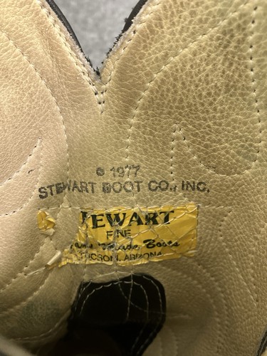 VTG 1977 Stewart Boot Co Western Boots Men's 9 D Black Cowboy HANDMADE IN USA - Picture 18 of 21