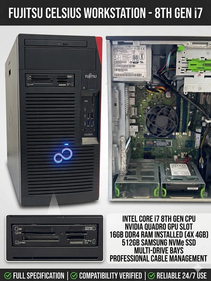 Fujistu Celsius W580 Power | Intel Core i7-8700  | 16GB RAM 512 SSD - Bild 1 von 1