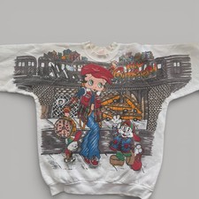 Vintage FREEZE 1994 Betty Boop Hip Hop Taxi All Over Print Sweatshirt Size XL