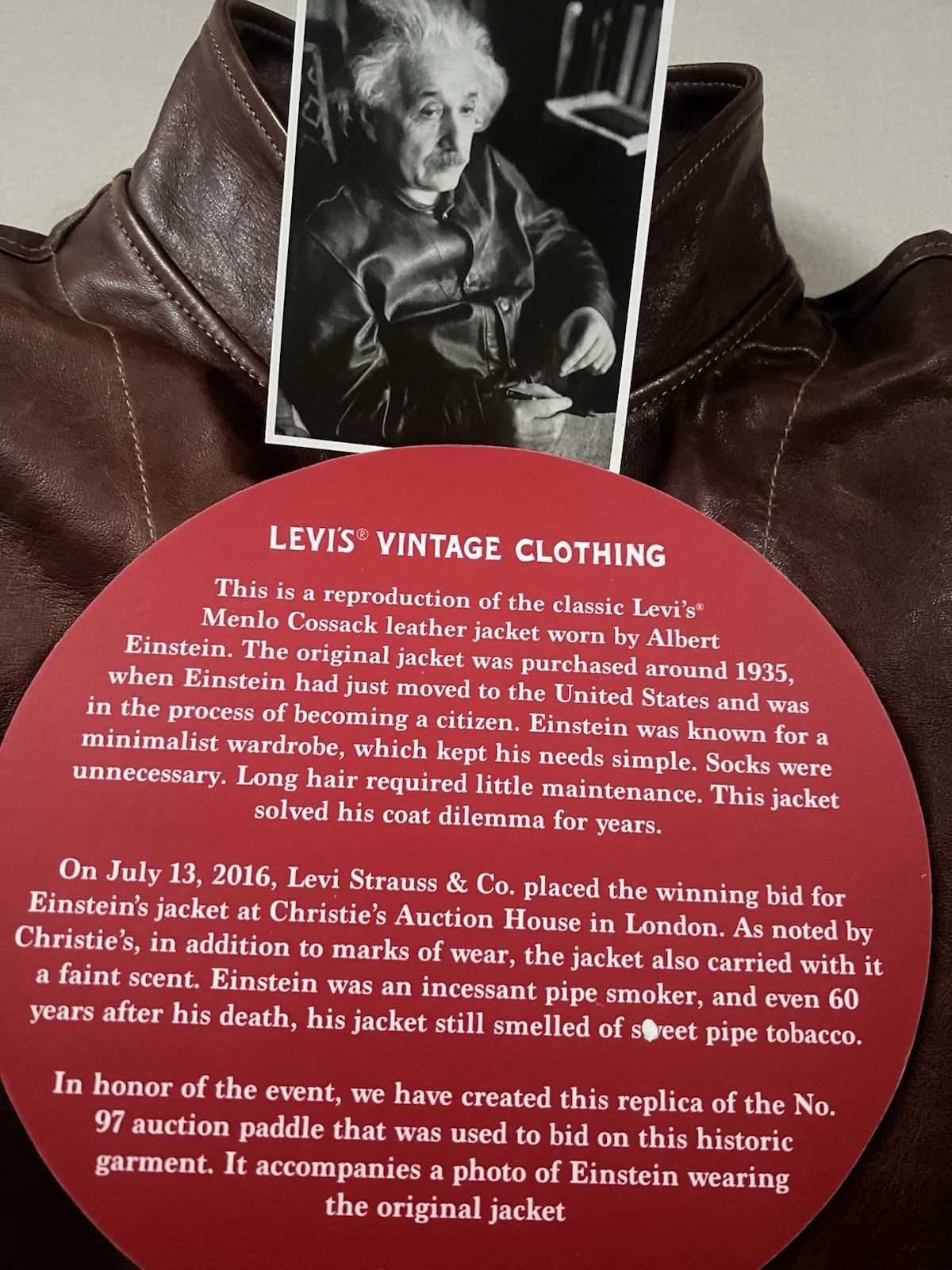 LVC Menlo Cossack Jacket M Albert Einstein Brown Italian Leather Levi's Vintage image 3