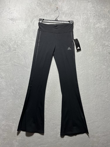 NWT Adidas Girl's Black 3-Stripe Stretch Flare Yoga Pants Size 14 Large - Picture 5 of 7