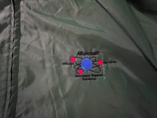 Vntg Microsoft Developer Support Jacket 2XL Green Hooded Auburn Sportswear USA