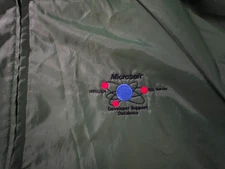 Vntg Microsoft Developer Support Jacket 2XL Green Hooded Auburn Sportswear USA