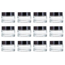Glass Jars with Lids Clear Empty Cosmetic Containers Mini Round Makeup Jars