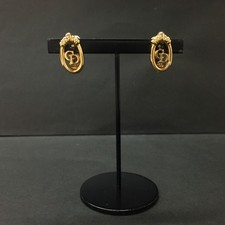 EGA Christian Dior CD Logo Oval Gold Tone Earrings/6BL0734