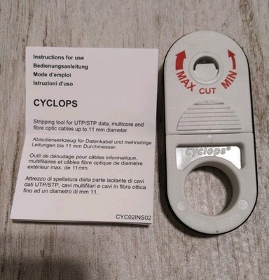 Cyclops Cable Stripper Stripping Tool - for UTP/STP Cat6/5e Data, Voice & Fiber 