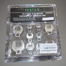 New Festar 10 PC 3/8” Drive Crowsfoot Wrench Set S.A.E