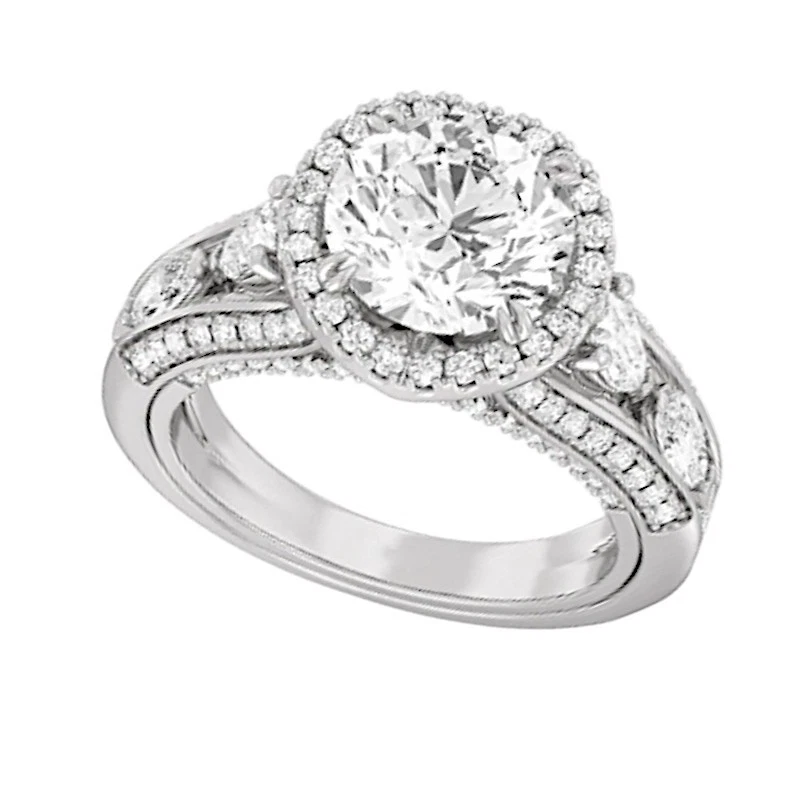 2.00 Ct Round Cut IGI Certified Lab Grown Diamond Wedding Ring 950 Platinum - Image 3 of 4