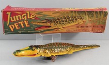 Vintage Automatic Toy Co Tin Lithograph Wind-up Jungle Pete Alligator Orig. Box
