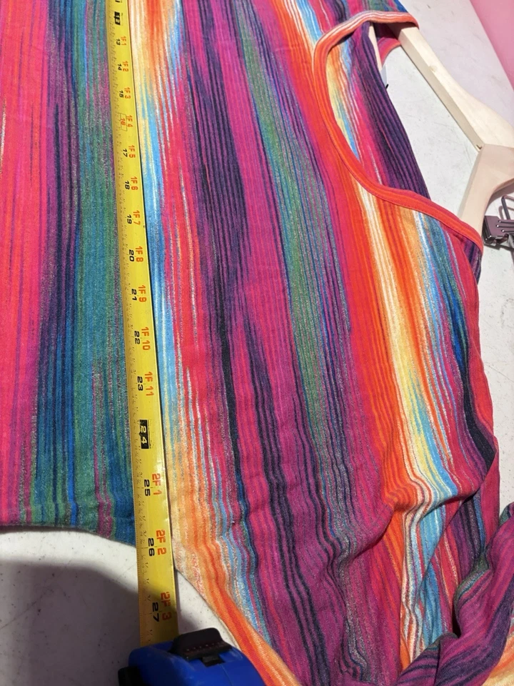 Liz Claiborne Woman Top 2X Multicolor Stripe Scoop Neck Tunic Blouse Plus  - Image 4 of 4