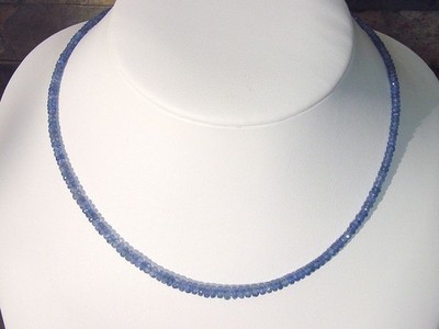 Saphirkette 65,50 Ct. feines Blau facettiert 44 - 47 cm (1182k)