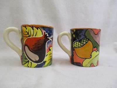 2 STARBUCKS Coffee Mug Cup Bellini Ciao Italya Italy Acorn Garlic/ Flower Bulb