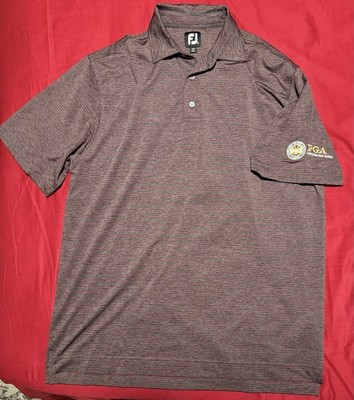 FootJoy ProDry Golf Polo Men s Large Grey Red Stripe PGA Central NU Section Logo