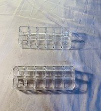 Clear Acrylic Rectangle Case Holder with 12 Compartments Organizer Lot Of 2