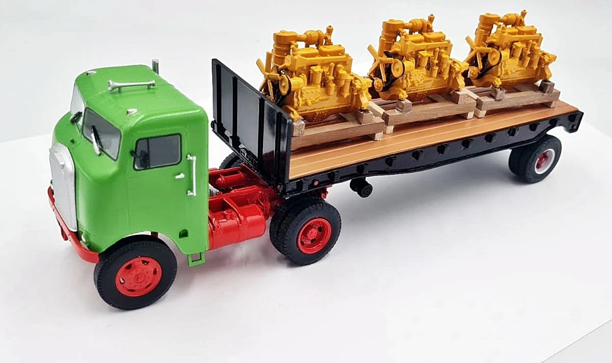 Miniature NZG Ford Cargo + Remorque – 1/43, Orange, Occasion (boîte Abîmée)
