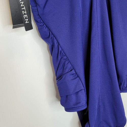 Jantzen Shoulder Tie One Pc Ruched Swimsuit 8 Navy Blue NEW - Picture 6 of 7