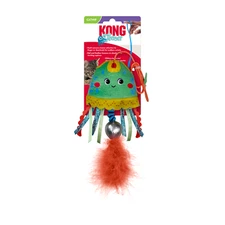 KONG Teaser Jellyfish Interactive Ball & Feather Hanging Catnip Cat Toy 7.5"
