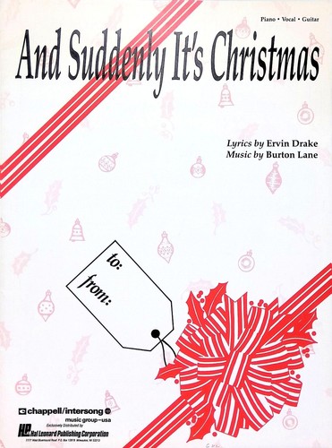 And Suddenly It's Christmas Sheet Music Burton Lane Ervin Drake Holiday 1986 - 第 1/3 張圖片