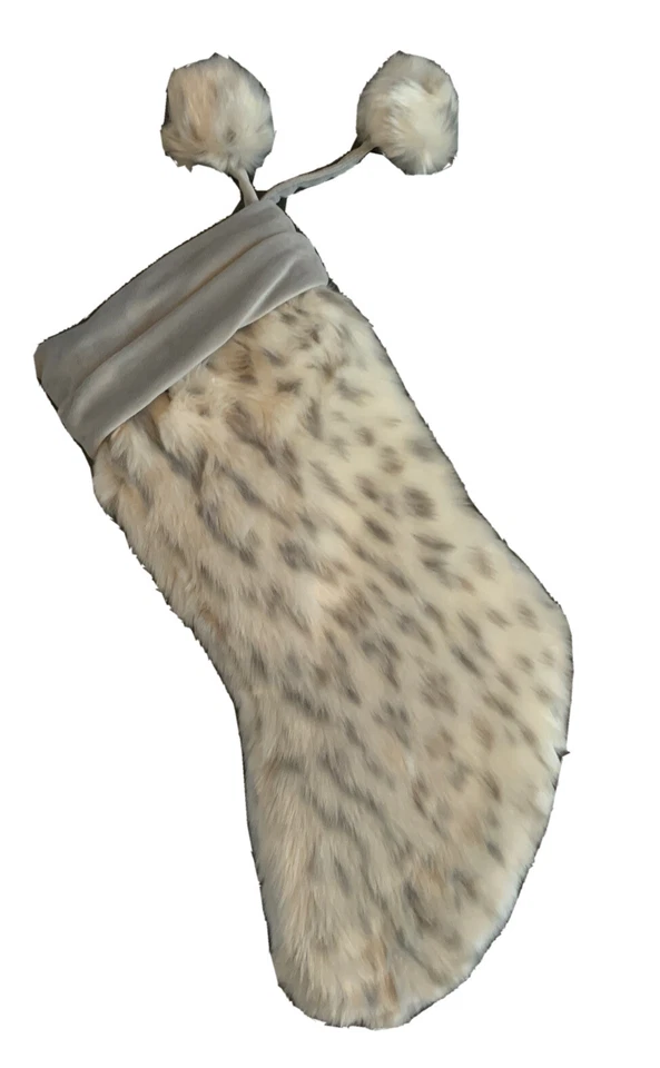 Medias Pottery Barn Adolescentes Imitación Piel Leopardo Monograma NATHAN Navidad Pom Borla Foto 3 de 4