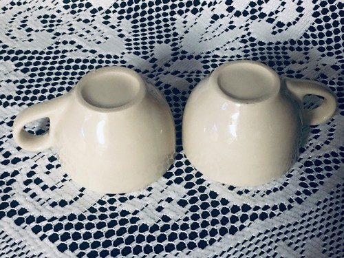 Roseville;Henn Pottery Set of 2 Child Size or Demitasse Cups; Ivory EXCELLENT! - Picture 2 of 4