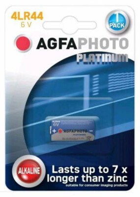 Agfa Platinum 4LR44 PX28 4SR44 6v Alkaliakku für Kamera (UK Lagerbestand) Brandneu in Verpackung