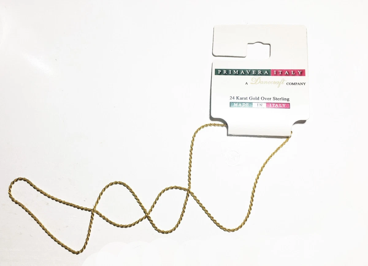 NWT Primavera Danecraft Co 24 Karat Gold Over Sterling Chain 18