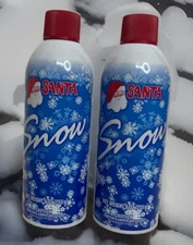 2 PK - Santa Snow Christmas Flocking Spray 9oz Cans for Windows Trees New!