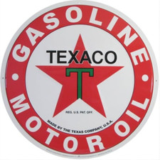 24" Texaco Gasoline Sign / Texaco Signs Petro Petroliana Garage Man Cave Texas on The Hot Collector