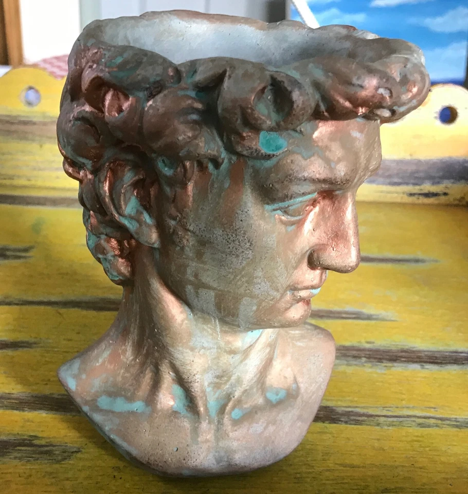 Michelangelo David, Copper Patina'd, Planter, Candle Holder - Image 2 of 4