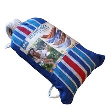 Bliss Hammock in a Bag & Hanging Hardware Striped Blue Red 250lb Capacity 40"W